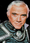 Lorne Greene as Adama in Battlestar Galactica